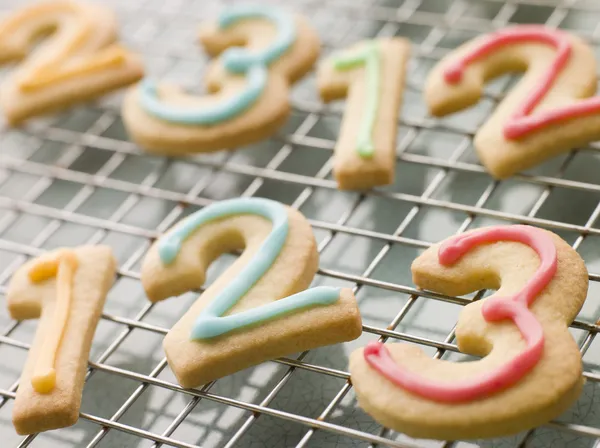 Number Shortbread Biscuits with Icing — Stock Photo, Image