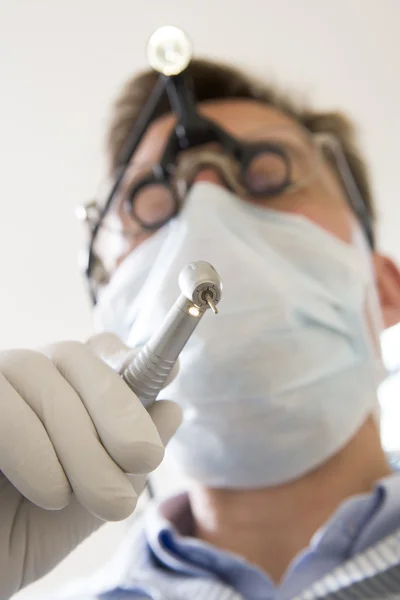 Dentist Holding Drill — Stock Photo, Image