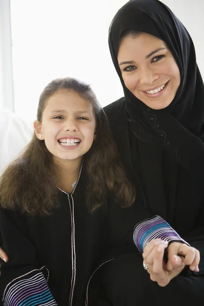 Middle Eastern Woman Her Daughter Stock Photo