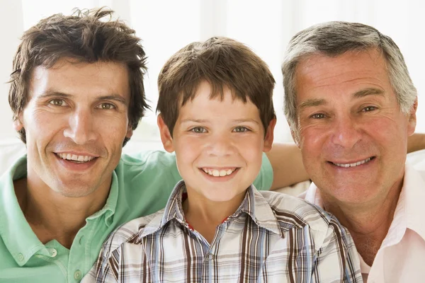 Grandfather Son Grandson Smiling Royalty Free Stock Images