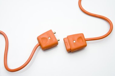 Two Orange Electric Plugs clipart