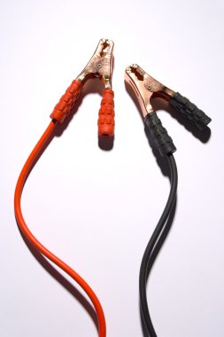 Positive And Negative Jumper Cables clipart