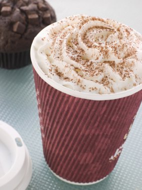 Cup Of Hot Chocolate With A Double Chocolate Muffin clipart