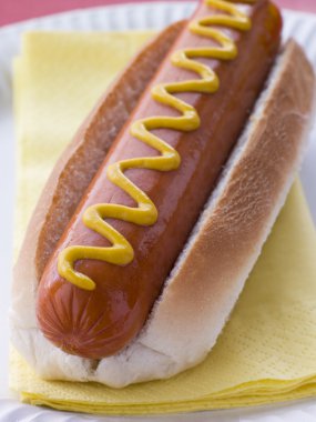 Hot Dog With Mustard clipart