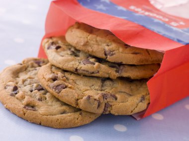 Bag Of Milk Chocolate Chip Cookies clipart