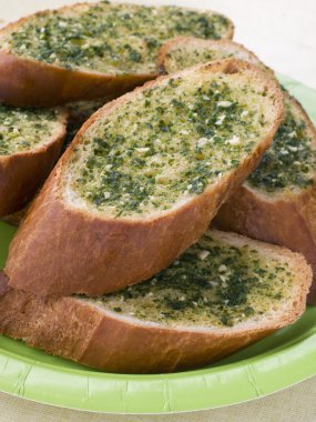 Plate Of Garlic Bread clipart