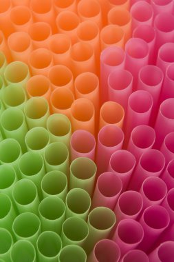 Close Up Of Fluro Drinking Straws clipart