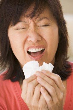 Woman Sneezing clipart