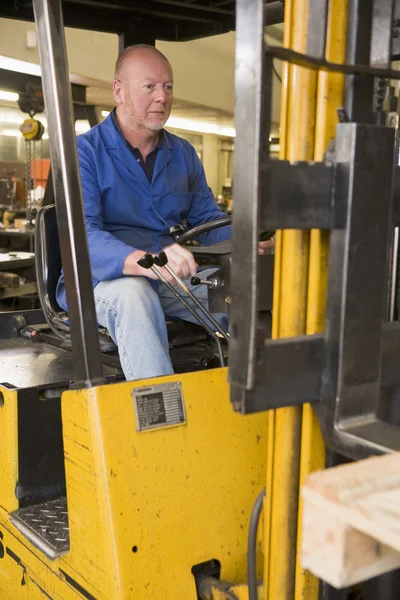 Warehouse Worker Forklift — Stock Photo, Image