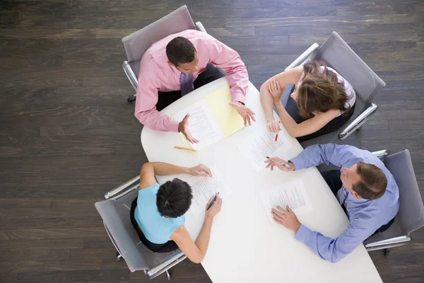 Four Businesspeople Boardroom Table — Stock Photo, Image