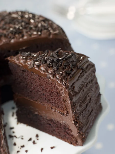Segment Van Chocolade Fudge Cake — Stockfoto