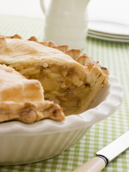 Глибокий Яблучний Пиріг Посуді — стокове фото