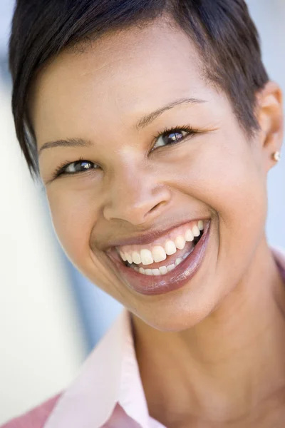 Foto Cabeza Mujer Sonriendo — Foto de Stock
