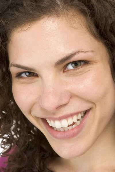 Foto de la cabeza de la mujer sonriendo —  Fotos de Stock