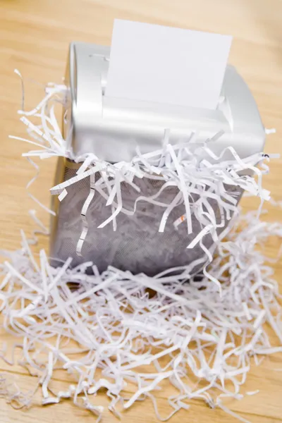 Een Overvolle Papier Shredder — Stockfoto