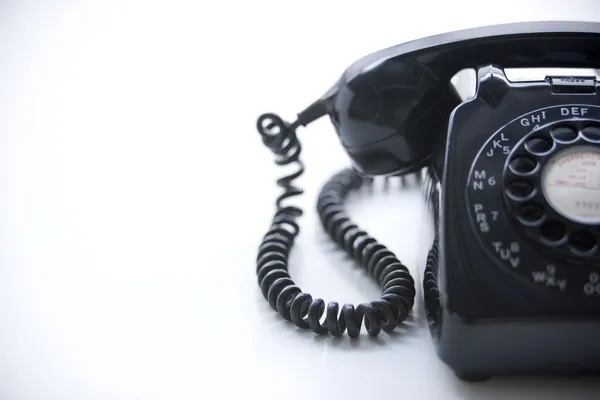 Студийный Снимок Черного Роторного Телефона — стоковое фото