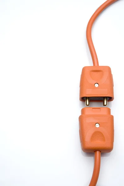 两个橙色的电插头 — 图库照片