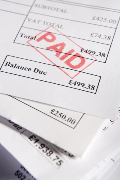 Paid Invoices — Stock Photo, Image