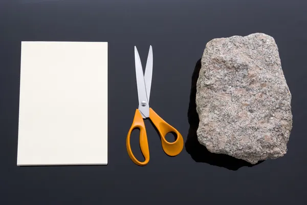 Pedra, papel, tesoura — Fotografia de Stock