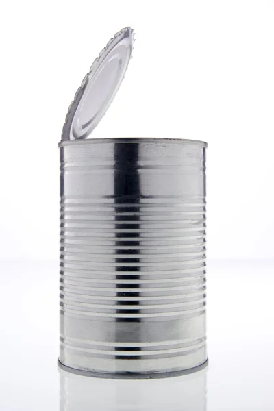 Lata de lata aberta — Fotografia de Stock