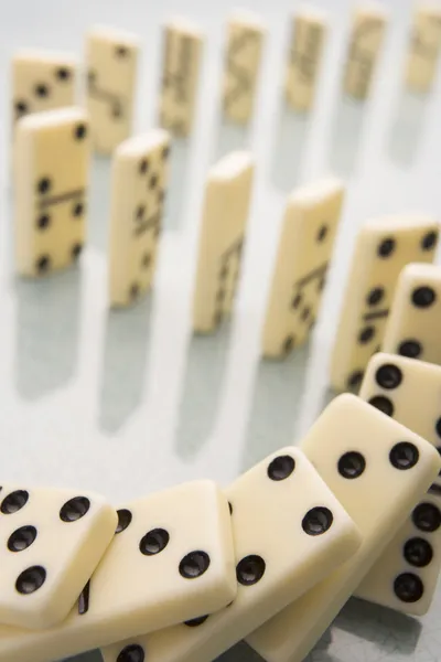 Arranjo de peças de dominó Colapso — Fotografia de Stock