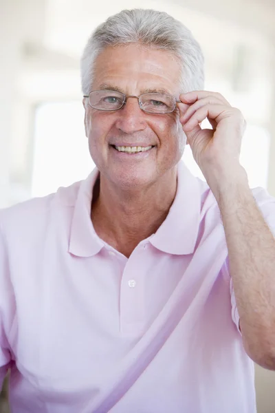 Man Looking Through New Glasses — Stock Photo, Image