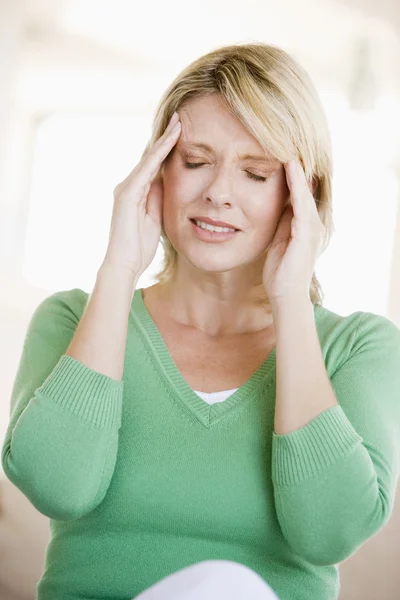Woman With A Headache — Stock Photo, Image