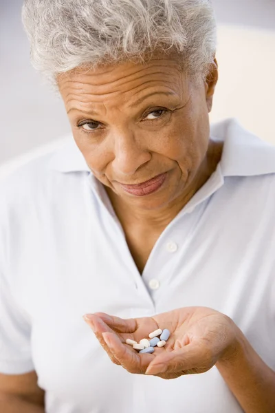 Woman Taking Pills — Stock Photo, Image