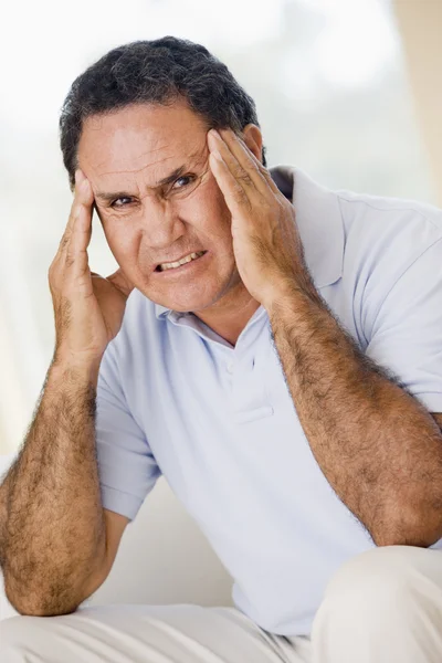 Mężczyzna Bólem Głowy — Zdjęcie stockowe