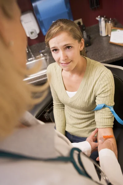 stock image Young Woman Having Blood Test Done