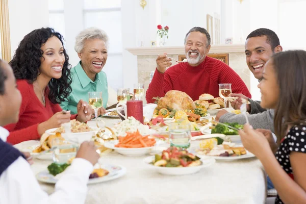 Family All Together Christmas Dinner Stock Photo