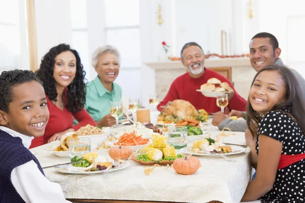 Family All Together At Christmas Dinner Stock Image