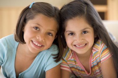 Portrait Of Two Young Girls clipart