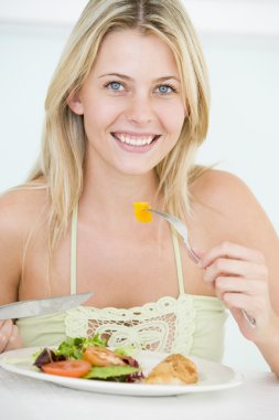 Young Woman Enjoying Healthy meal,mealtime clipart