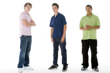 Full Length Portrait Of Teenage Boys clipart