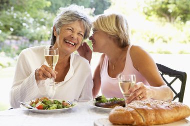 Friends Eating An Al Fresco Meal clipart