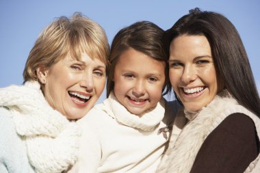 Portrait Of Grandmother, Mother And Daughter clipart