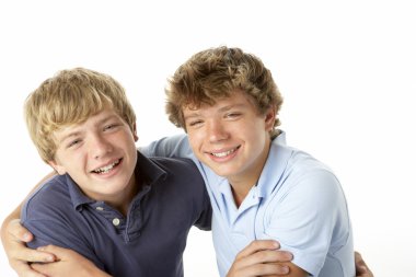 Two Brothers Playing clipart