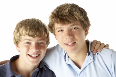 Two Brothers Happy Together clipart