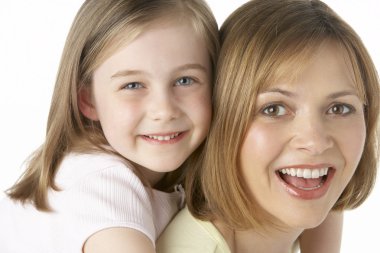 Mother And Daughter Smiling clipart