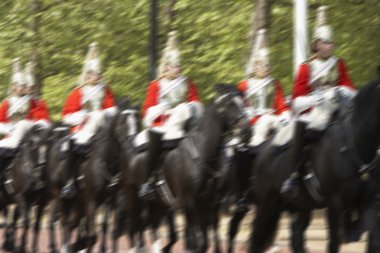 Household Cavalry Riding In The Street clipart