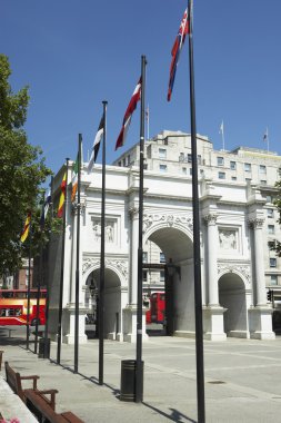 Marble Arch With Flags Flying, London, England clipart