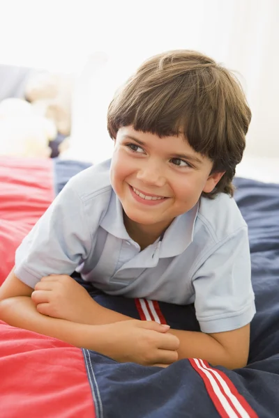 Young Boy Lying His Bed — Stock Photo, Image