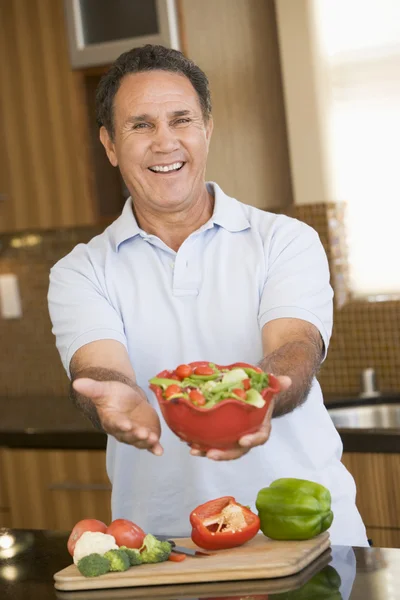 Man Presenting Salad — Stock Photo, Image
