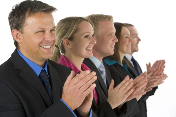 Group Business Line Smiling Applauding — Stock Photo, Image
