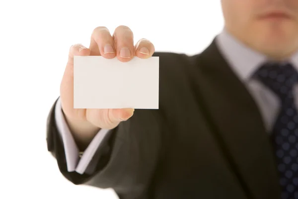 Businessman Holding Business Card — Stock Photo, Image