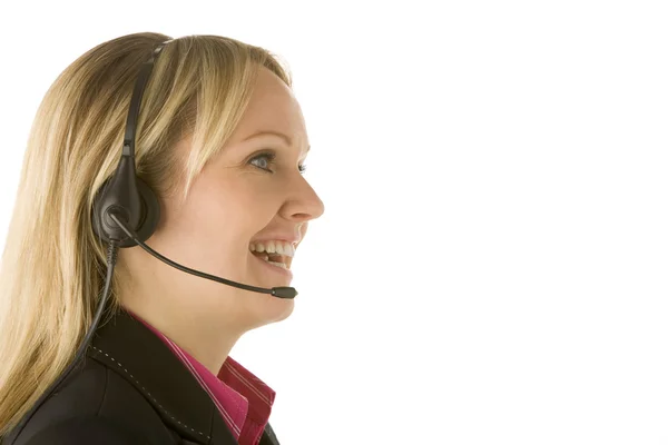 Kulaklıklı Müşteri Hizmetleri Temsilcisi — Stok fotoğraf