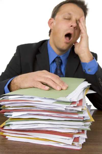 Businessman Overwhelmed Paperwork — Stock Photo, Image