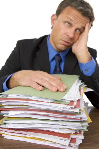 Businessman Overwhelmed By Paperwork — Stock Photo, Image