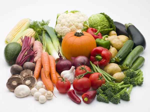Urval av färska grönsaker — Stockfoto
